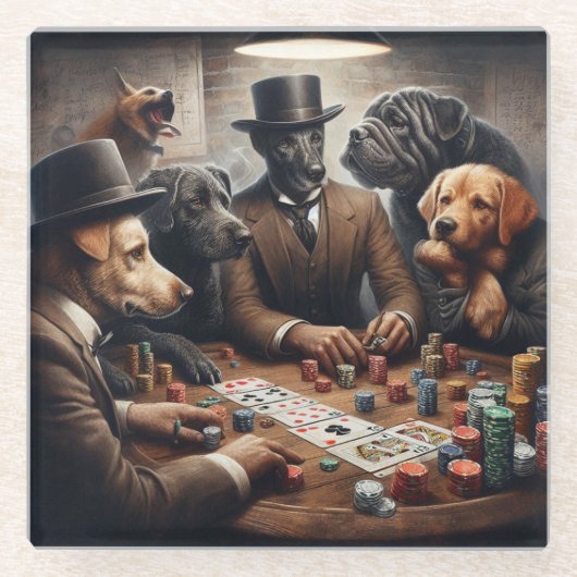 Poker Dogs Onderzetter (Voorkant)