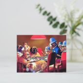 Poker Dogs: Pinched with Four Aces Briefkaart (Staand voorkant)