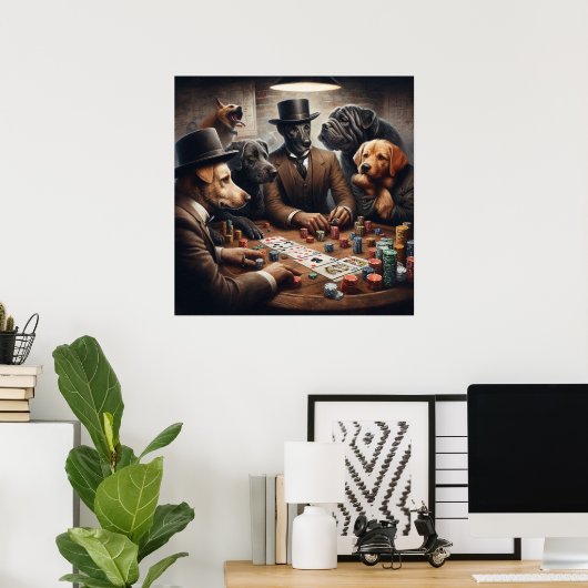 Poker Dogs Poster (Thuiskantoor)