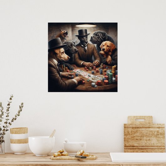 Poker Dogs Poster (Keuken)