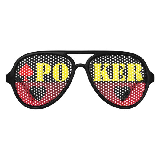 Poker donkerrood zwart nep tinten zonnebril (Voorkant)