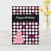 Poker Dot Birthday Card Kaart (Gele Bloem)