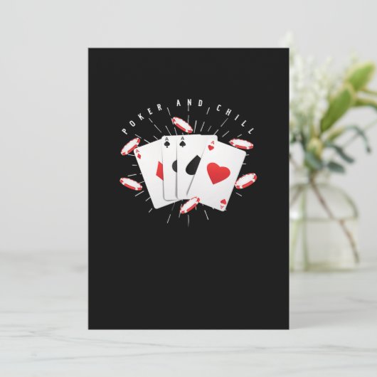 Poker En Chillen Speelkaarten Casino Gokken Cadeau Kaart (Staand voorkant)