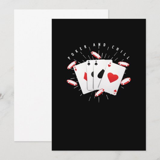 Poker En Chillen Speelkaarten Casino Gokken Cadeau Kaart (Voorkant / Achterkant)