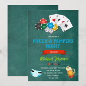 Poker en luier party uitnodiging (Voorkant / Achterkant)