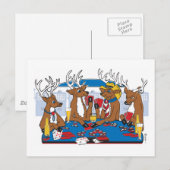 Poker Face Deer Briefkaart (Voorkant / Achterkant)