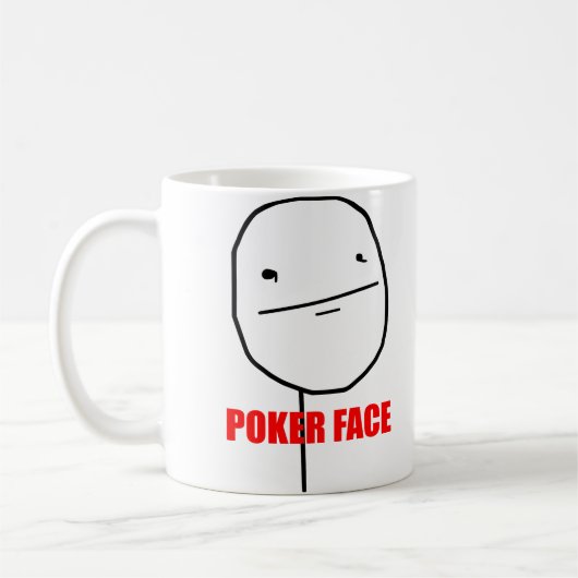 Poker Face Meme Koffiemok (Links)
