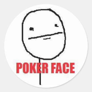 Poker Face Meme Ronde Sticker