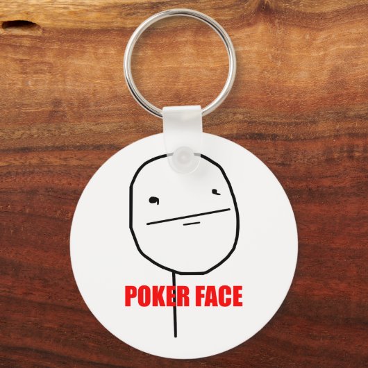 Poker Face Meme Sleutelhanger (Voorkant)