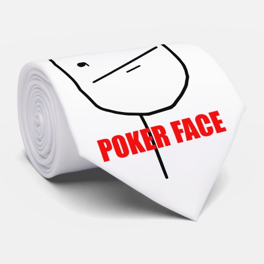 Poker Face Meme Stropdas (Opgerold)