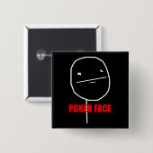 Poker Face Meme Vierkante Button 5,1 Cm (Voorkant /achterkant)