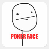 Poker Face Meme Vierkante Sticker (Voorkant)
