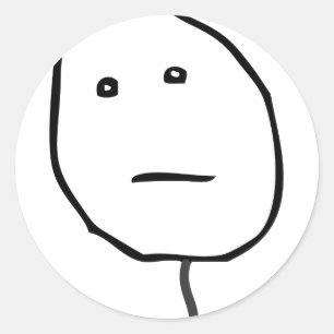Poker Face Ronde Sticker
