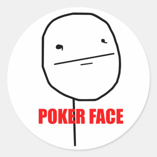 Poker Face - Ronde Stickers (Voorkant)