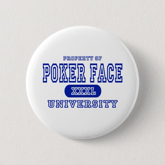 Poker Face University Ronde Button 5,7 Cm (Voorkant)