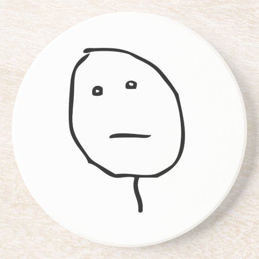 Poker Face Zandsteen Onderzetter (Voorkant)