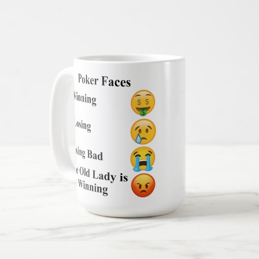 Poker Faces mok (Voorkant links)