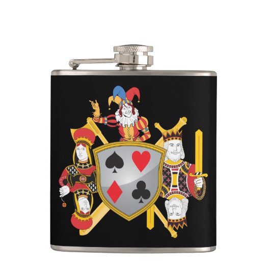 Poker Family Crest Heupfles (Voorkant)