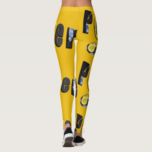 Poker Finals Chips Logo Dames Gele Leggings (Achterkant)