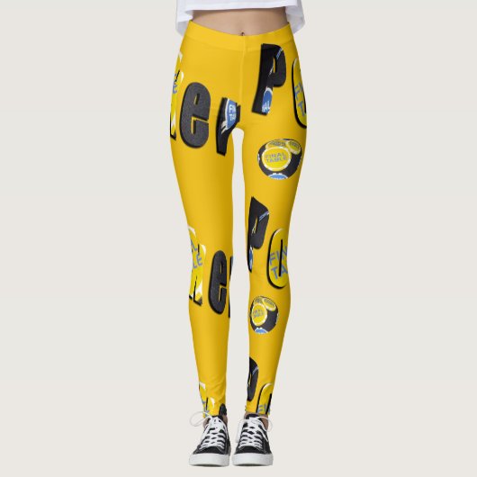 Poker Finals Chips Logo Dames Gele Leggings (Voorkant)
