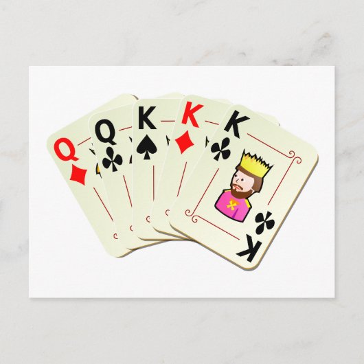 Poker Full House Briefkaart (Voorkant)