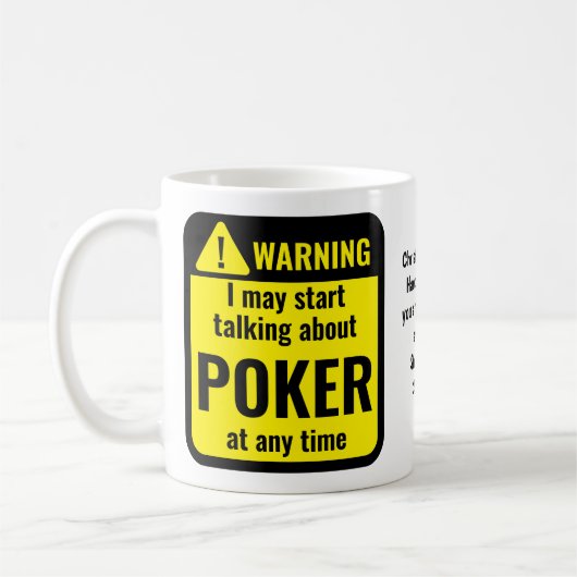 Poker Funny Personalized Warning Koffiemok (Links)