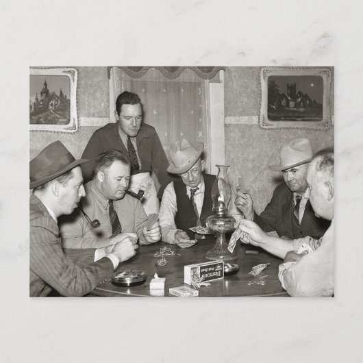 Poker Game, 1939 Briefkaart (Voorkant)