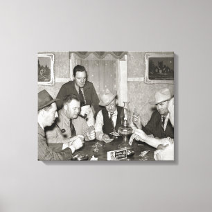 Poker Game, 1939 Canvas Afdruk