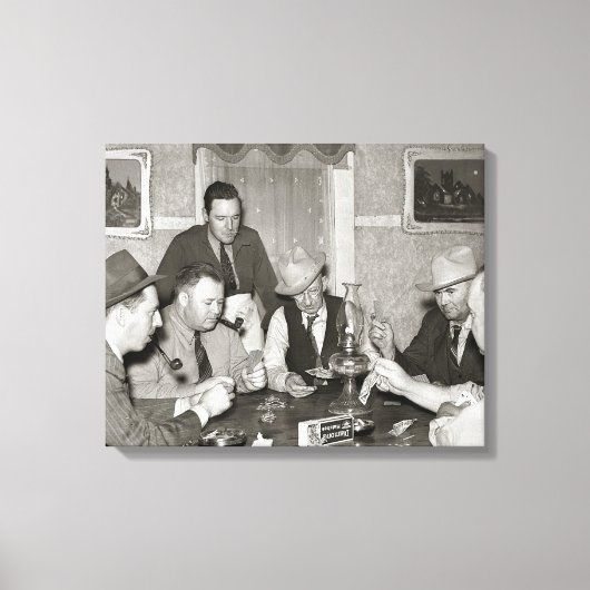 Poker Game, 1939 Canvas Afdruk (Voorkant)