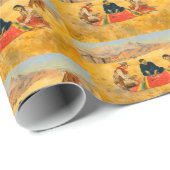 Poker Game Cowboy Native American China Man Cadeaupapier (Rol Hoek)