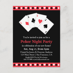 Poker Game Night Housewarming Feest Kaart
