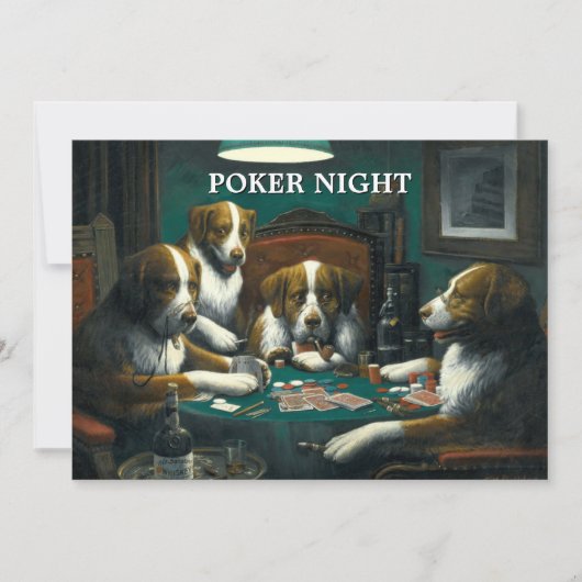  Poker Game Night Invitation Sjabloon Kaart (Voorkant)