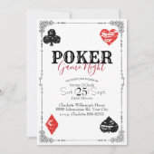 Poker Game Night Speelkaarten Ontwerp Kaart (Voorkant)