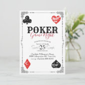 Poker Game Night Speelkaarten Ontwerp Kaart (Staand voorkant)