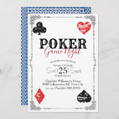 Poker Game Night Speelkaarten Ontwerp Kaart (Voorkant / Achterkant)