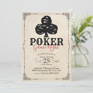 Poker Game Night Vintage Stijl Klaveren Kaart