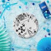 Poker Game-speelkaartje Papieren Bordje (Feest)