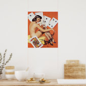 poker, gaming, meisjes vastpinnen, vastpinnen, pin poster (Keuken)