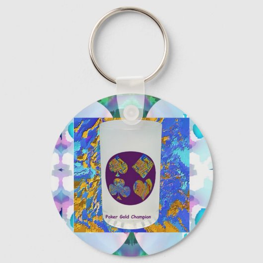 Poker Gold Champion Glass Sleutelhanger (Voorkant)