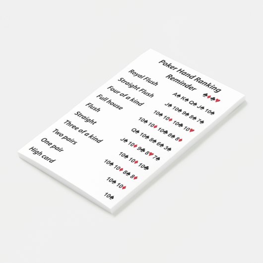 Poker Hand Ranking Reminder Post-it® Notes (Schuin)
