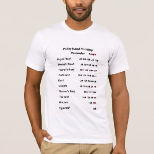 Poker Hand Ranking Reminder T-shirt