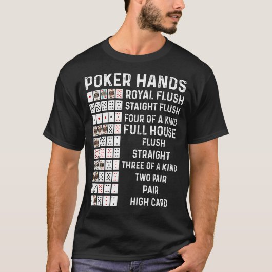 Poker Hands Cheat Card Casino Gam T-shirt (Voorkant)