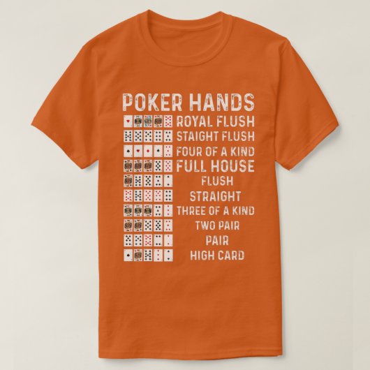 Poker Hands Cheat Card Casino Games Funny Pl T-shirt (Design voorkant)