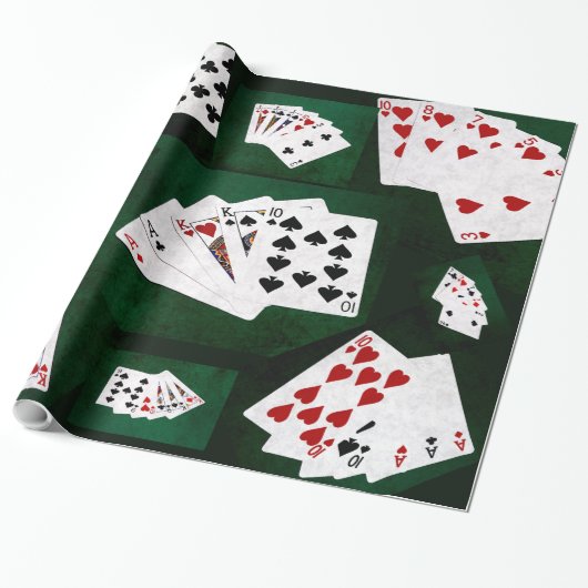 Poker Hands collage Cadeaupapier (Uitgerold)