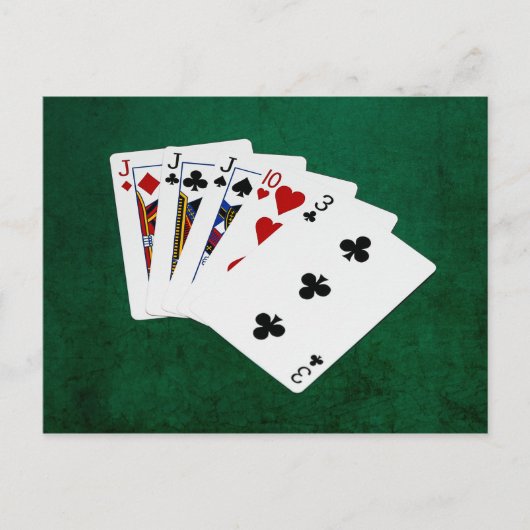 Poker Hands - Drie van een soort - Jack Briefkaart (Voorkant)