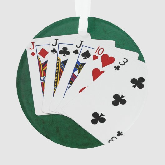 Poker Hands - Drie van een soort - Jack Ornament (achterkant)