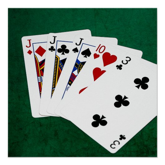 Poker Hands - Drie van een soort - Jack Perfect Poster (Voorkant)