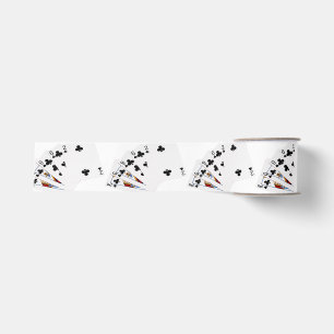 Poker Hands - Flush - Clubs Suit Grosgrain Lint