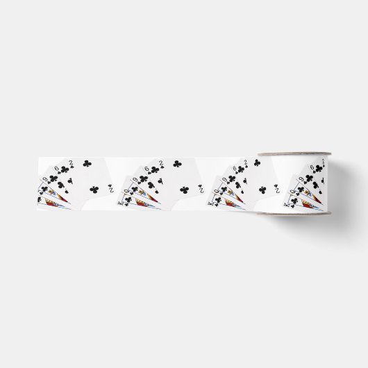 Poker Hands - Flush - Clubs Suit Grosgrain Lint (Voorkant)