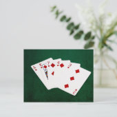 Poker Hands - Flush - Diamonds Suit Briefkaart (Staand voorkant)
